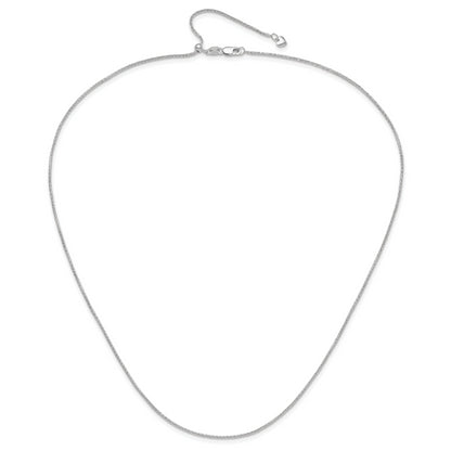 26 Inch 14K White Gold Adjustable 1.2mm D/C Wheat Chain Necklace