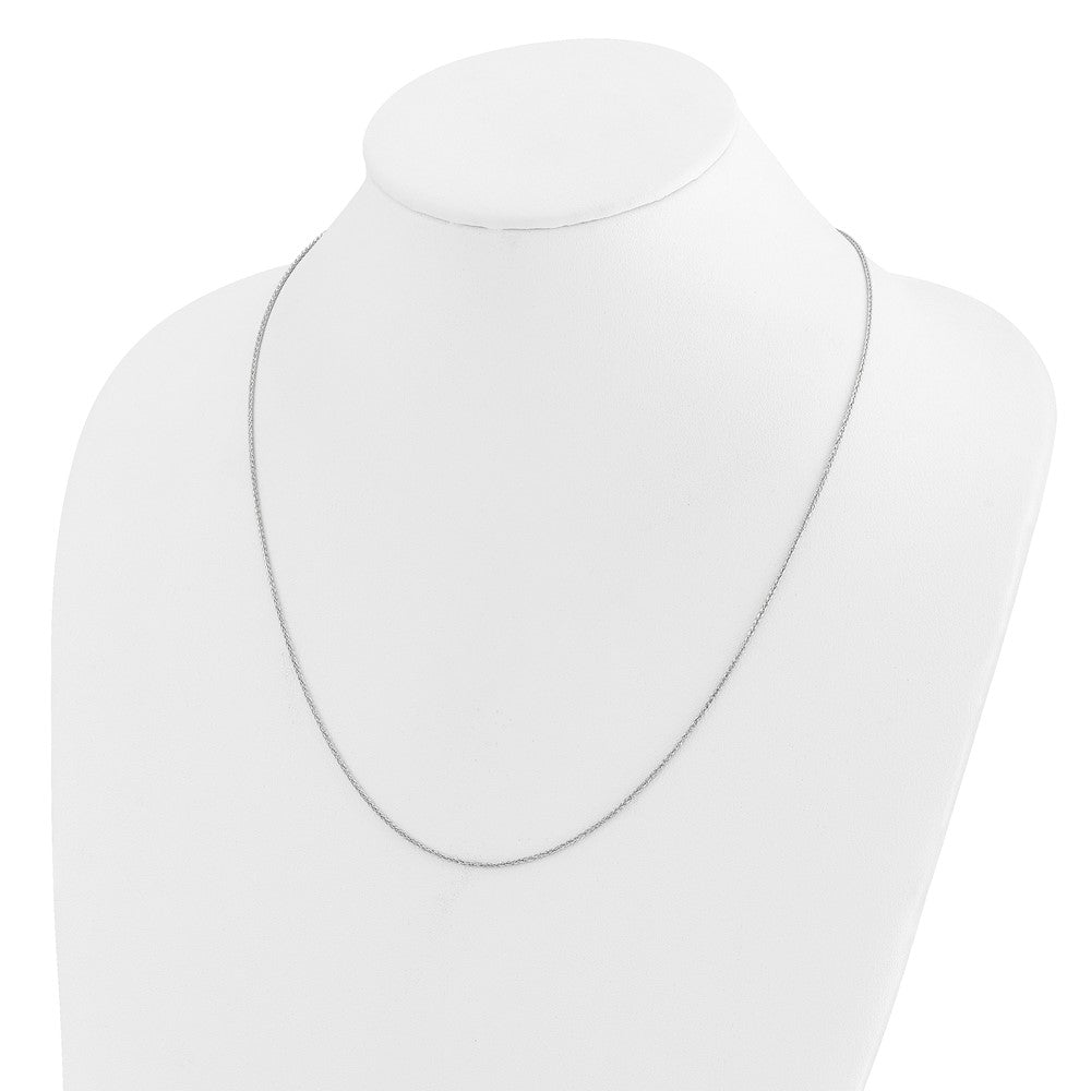 22 Inch 14K White Gold Adjustable 1.2mm D/C Wheat Chain Necklace