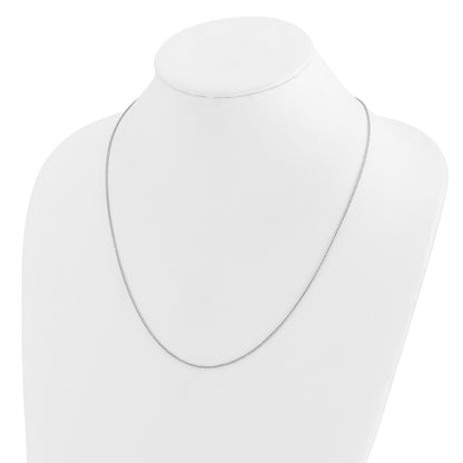 22 Inch 14K White Gold Adjustable 1.2mm D/C Wheat Chain Necklace