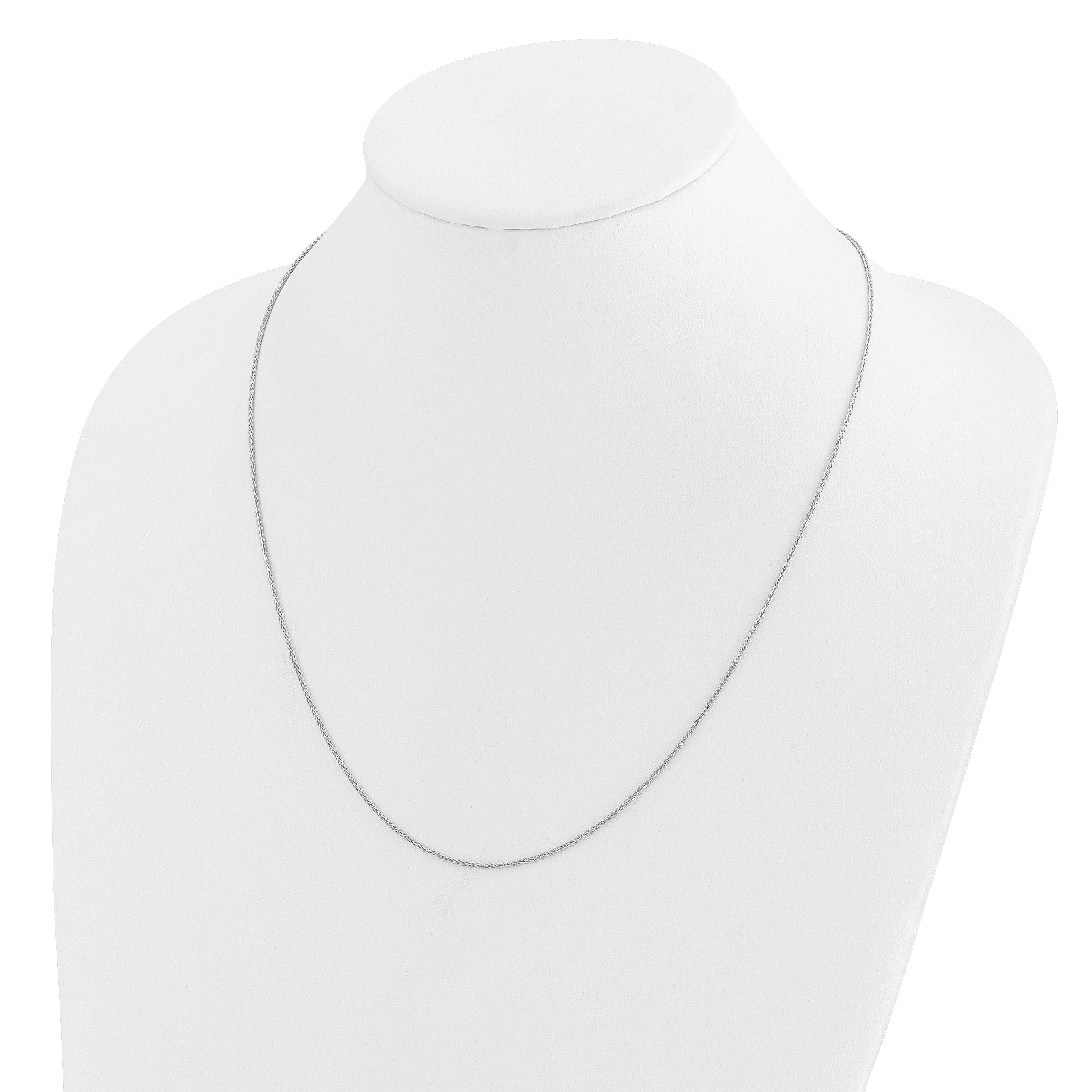 26 Inch 14K White Gold Adjustable 1.2mm D/C Wheat Chain Necklace