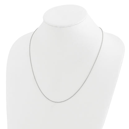 26 Inch 14K White Gold Adjustable 1.2mm D/C Wheat Chain Necklace