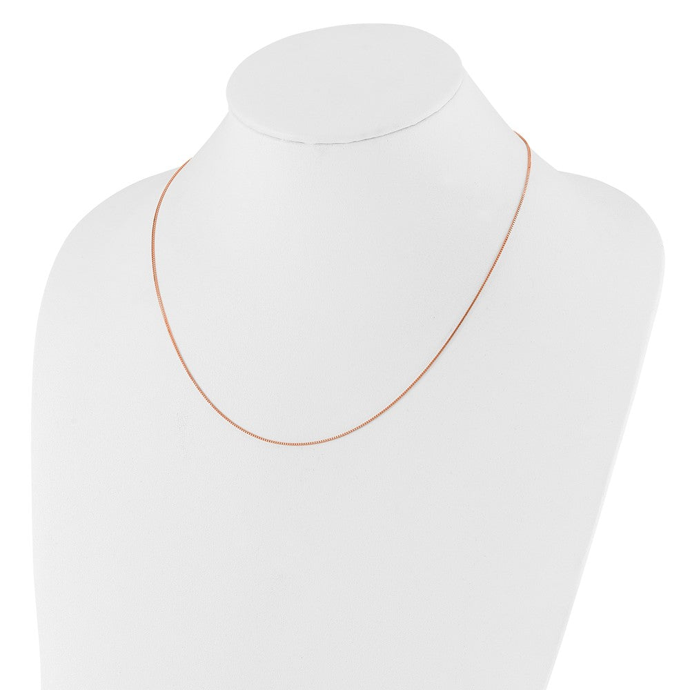 30 Inch 14K Rose Gold Adjustable .8mm Box Chain Necklace