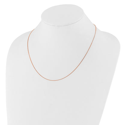30 Inch 14K Rose Gold Adjustable .8mm Box Chain Necklace