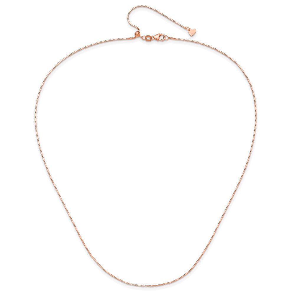 30 Inch 14K Rose Gold Adjustable .8mm Box Chain Necklace