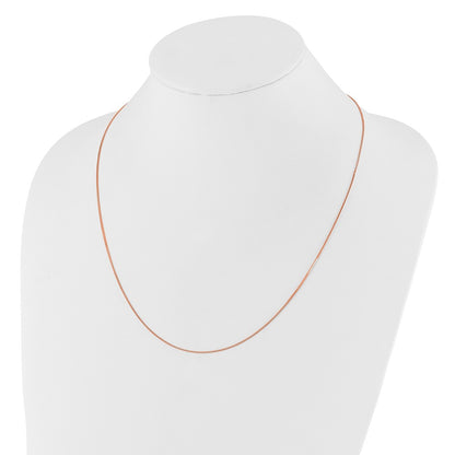 30 Inch 14K Rose Gold Adjustable .8mm Box Chain Necklace