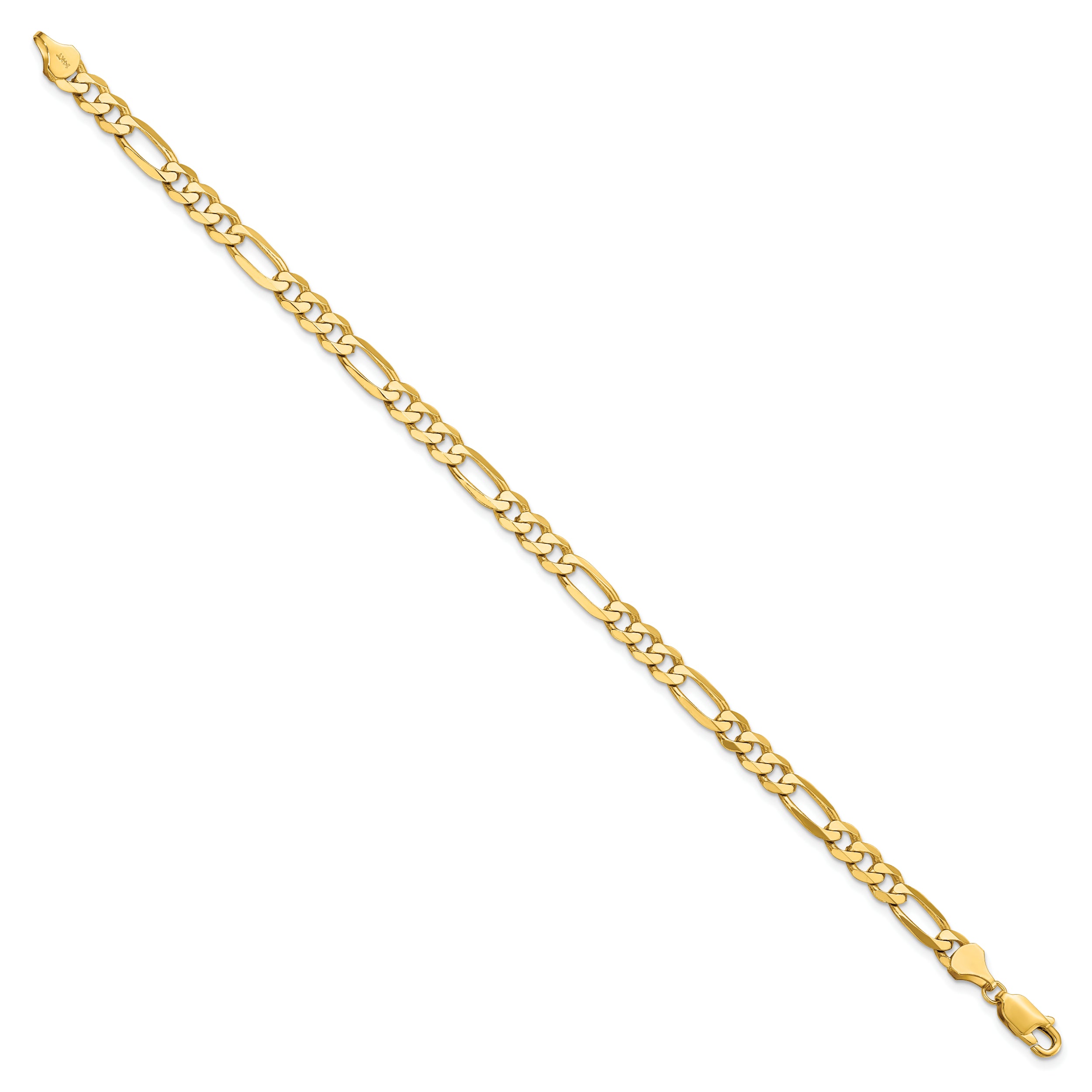7 Inch 14K 5.50mm Flat Figaro Chain