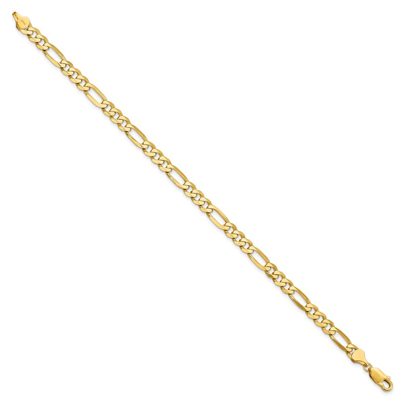 7 Inch 14K 5.50mm Flat Figaro Chain Bracelet