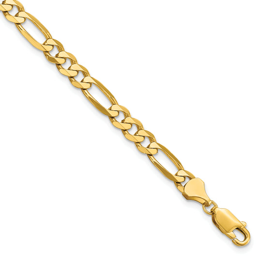 7 Inch 14K 5.50mm Flat Figaro Chain
