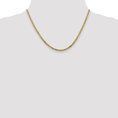 18 Inch 14K 2.9mm Flat Beveled Curb Chain Necklace