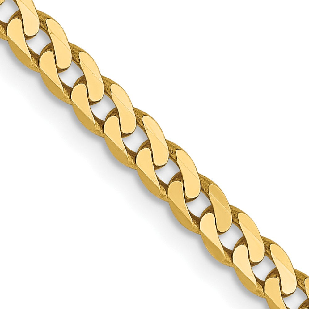 18 Inch 14K 2.9mm Flat Beveled Curb Chain Necklace
