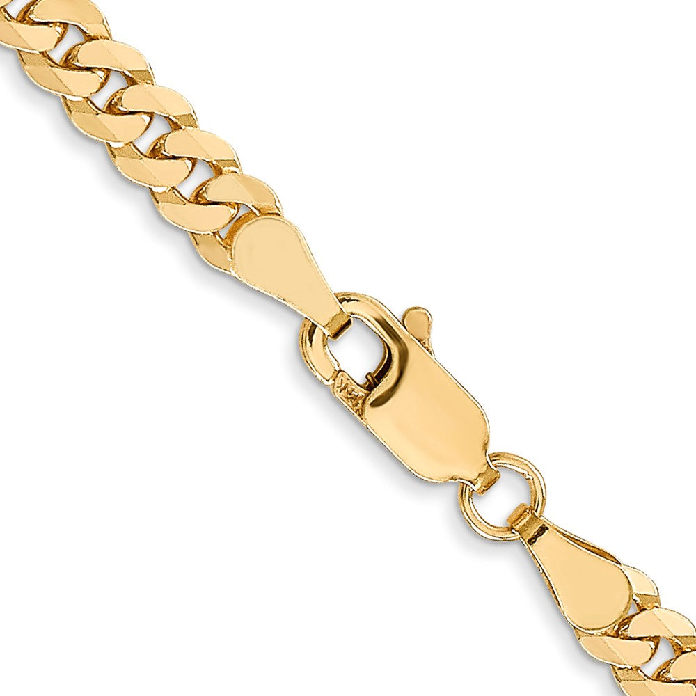 24 Inch 14K 3.9mm Flat Beveled Curb Chain Necklace