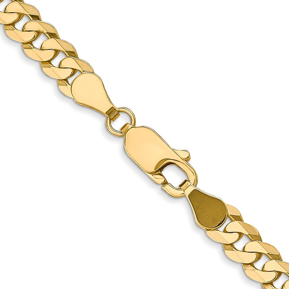 24 Inch 14K Yellow Gold 4.5mm Flat Beveled Curb Chain Necklace