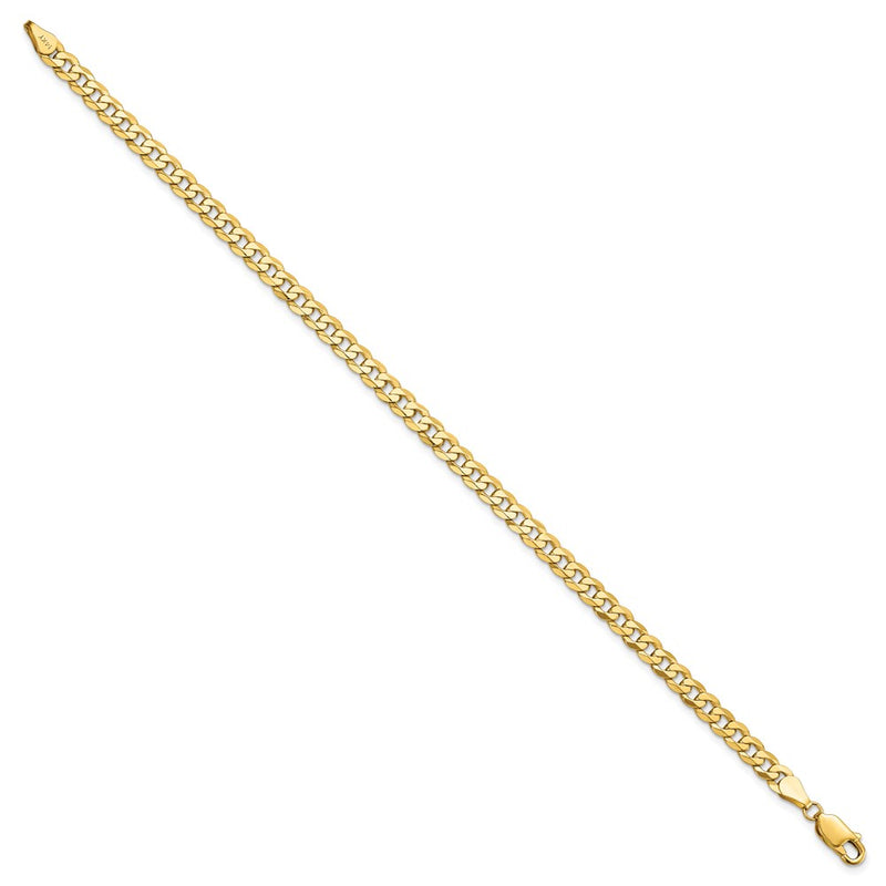 7 Inch 14K 4.5mm Flat Beveled Curb Chain Bracelet