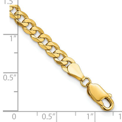 7 Inch 14K 4.5mm Flat Beveled Curb Chain