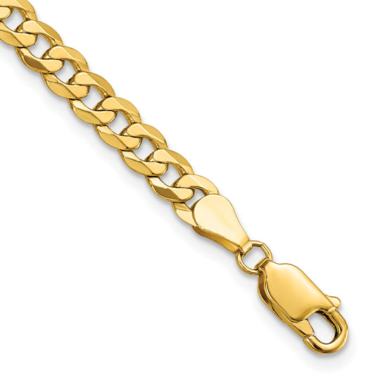 7 Inch 14K 4.5mm Flat Beveled Curb Chain