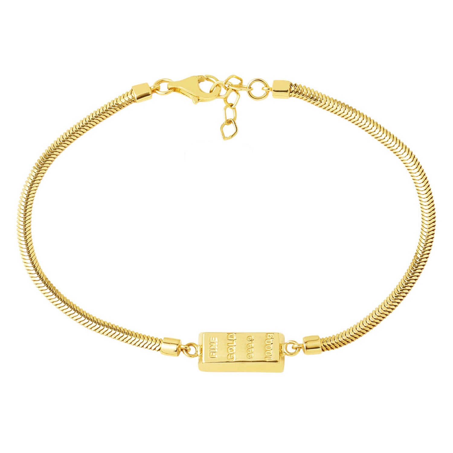14K Yellow Gold Bar Cubic Zirconia Bracelet