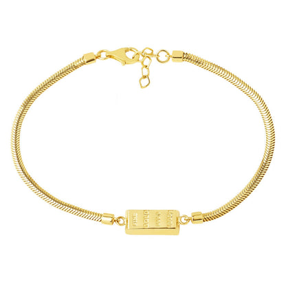 14K Yellow Gold Bar Cubic Zirconia Bracelet