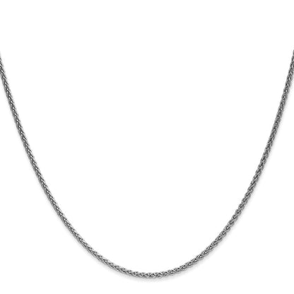 16 Inch 14K White Gold 1.65mm Spiga Chain Necklace