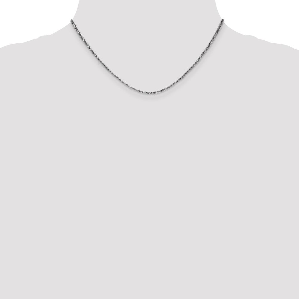 16 Inch 14K White Gold 1.65mm Spiga Chain Necklace