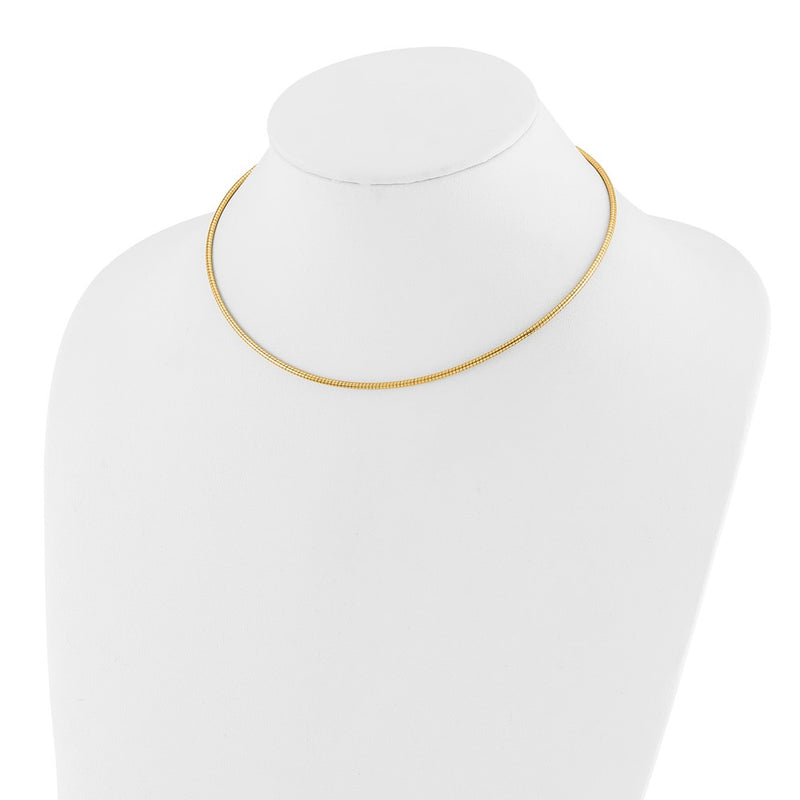 14K Yellow Gold 2mm Round Omega Necklace