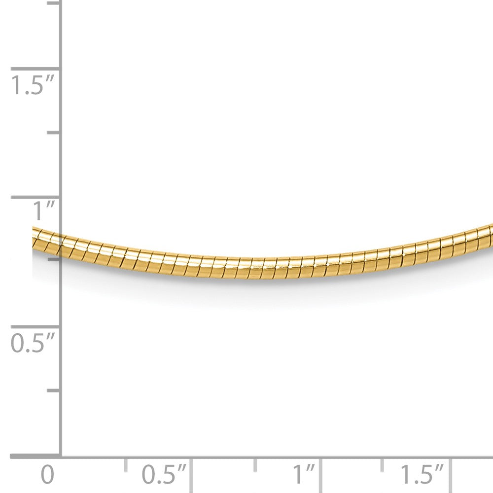 14K Yellow Gold 2mm Round Omega Necklace