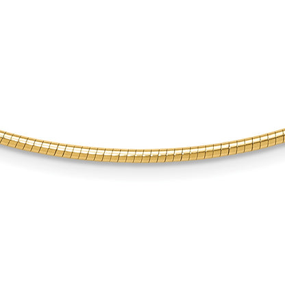 14K Yellow Gold 2mm Round Omega Necklace