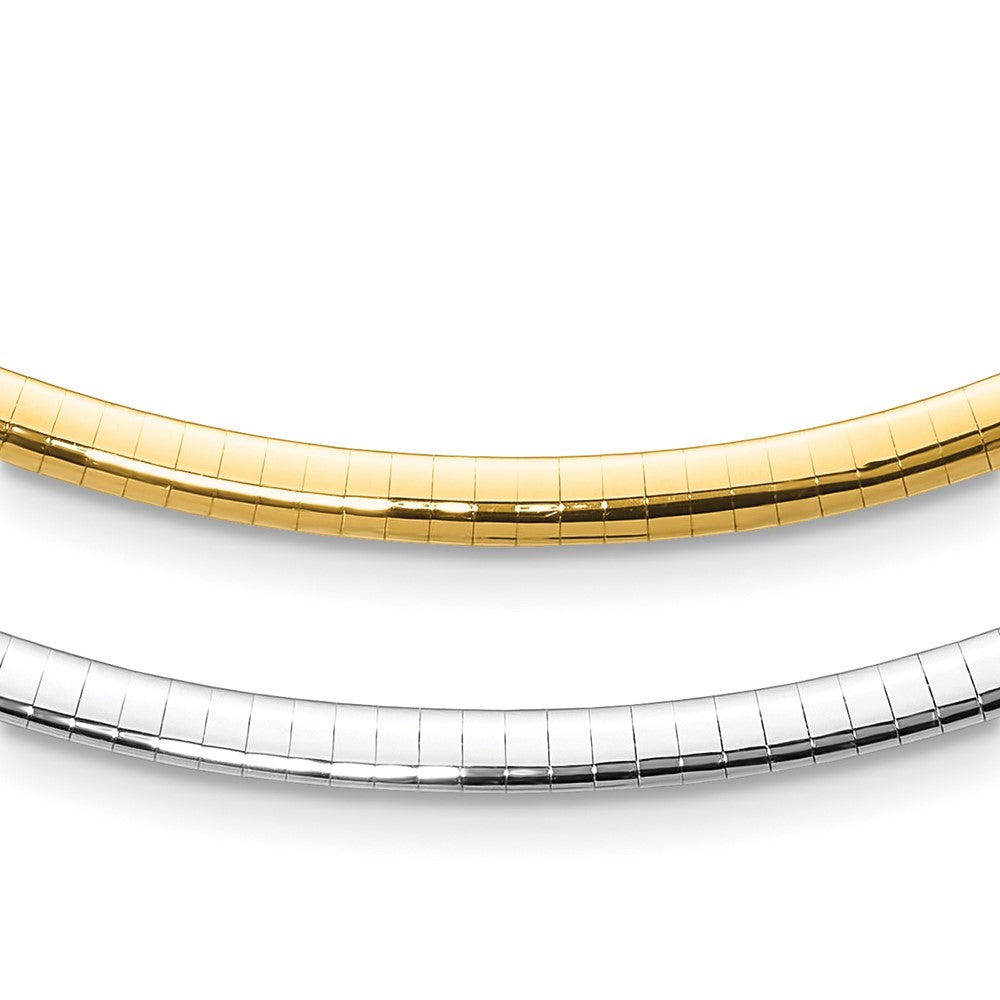 14K Two-Tone 4mm Reversible Omega Necklace
