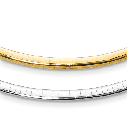 14K Two-Tone 4mm Reversible Omega Necklace