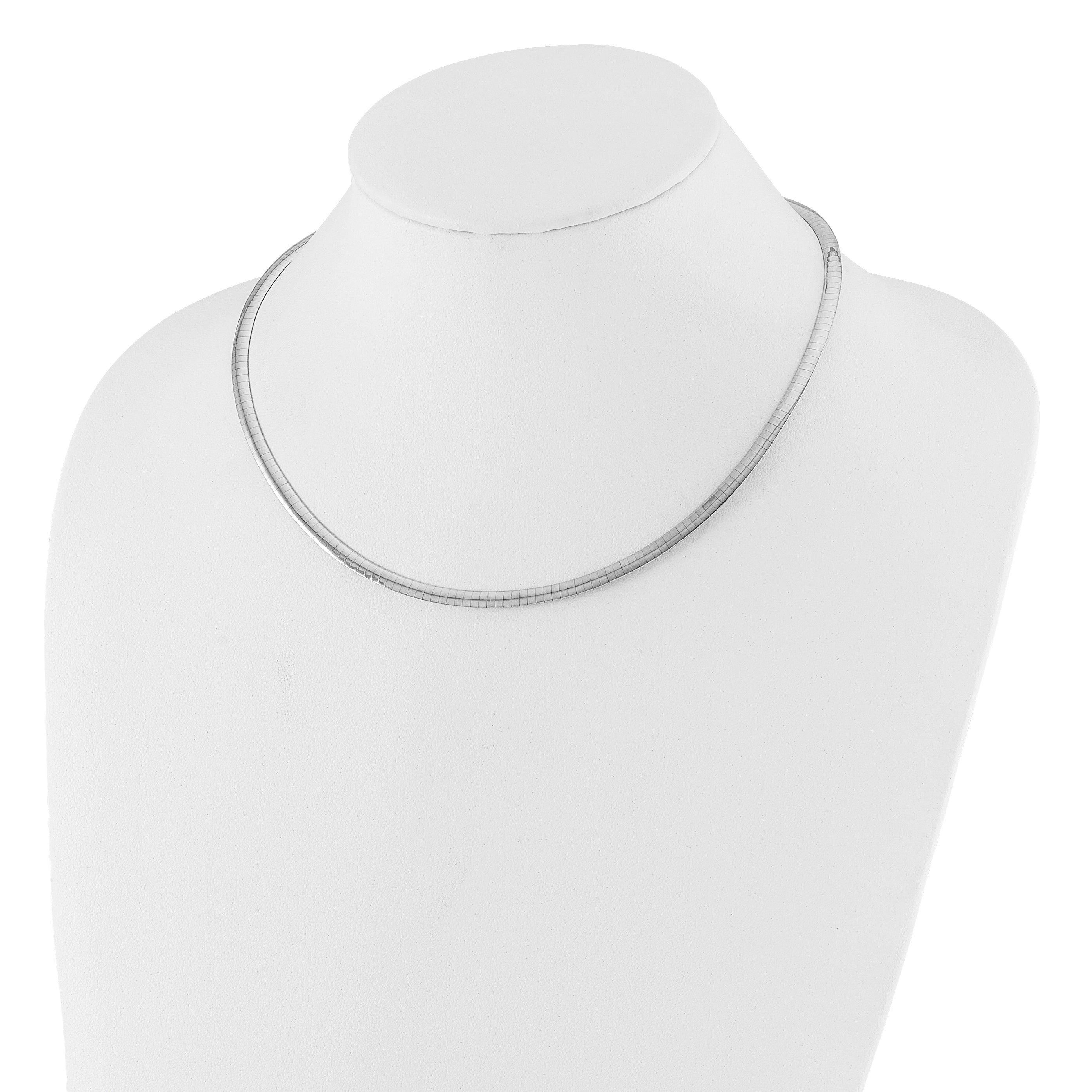 14K Two Tone 4mm Reversible Omega Necklace
