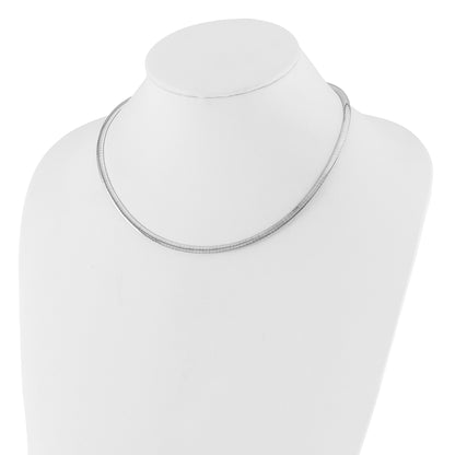 14K Two Tone 4mm Reversible Omega Necklace