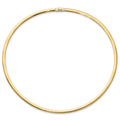 14K Two Tone 4mm Reversible Omega Necklace