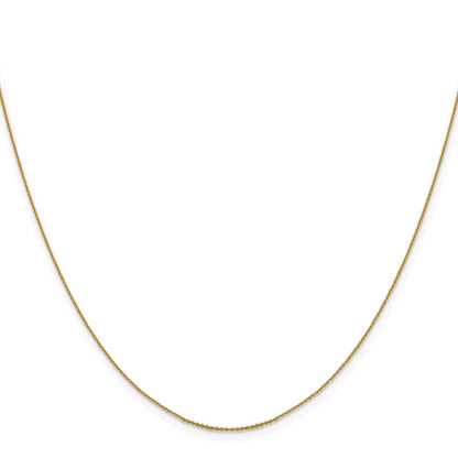 22 Inch 14K Yellow Gold .85 mm D/C Cable Chain Necklace