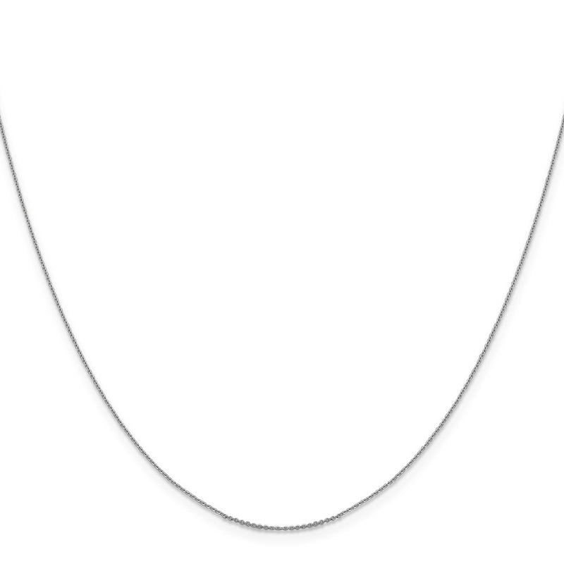 20 Inch 14K White Gold .85 mm D/C Cable Chain Necklace