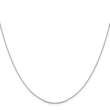 24 Inch 14K White Gold .85 mm D/C Cable Chain Necklace