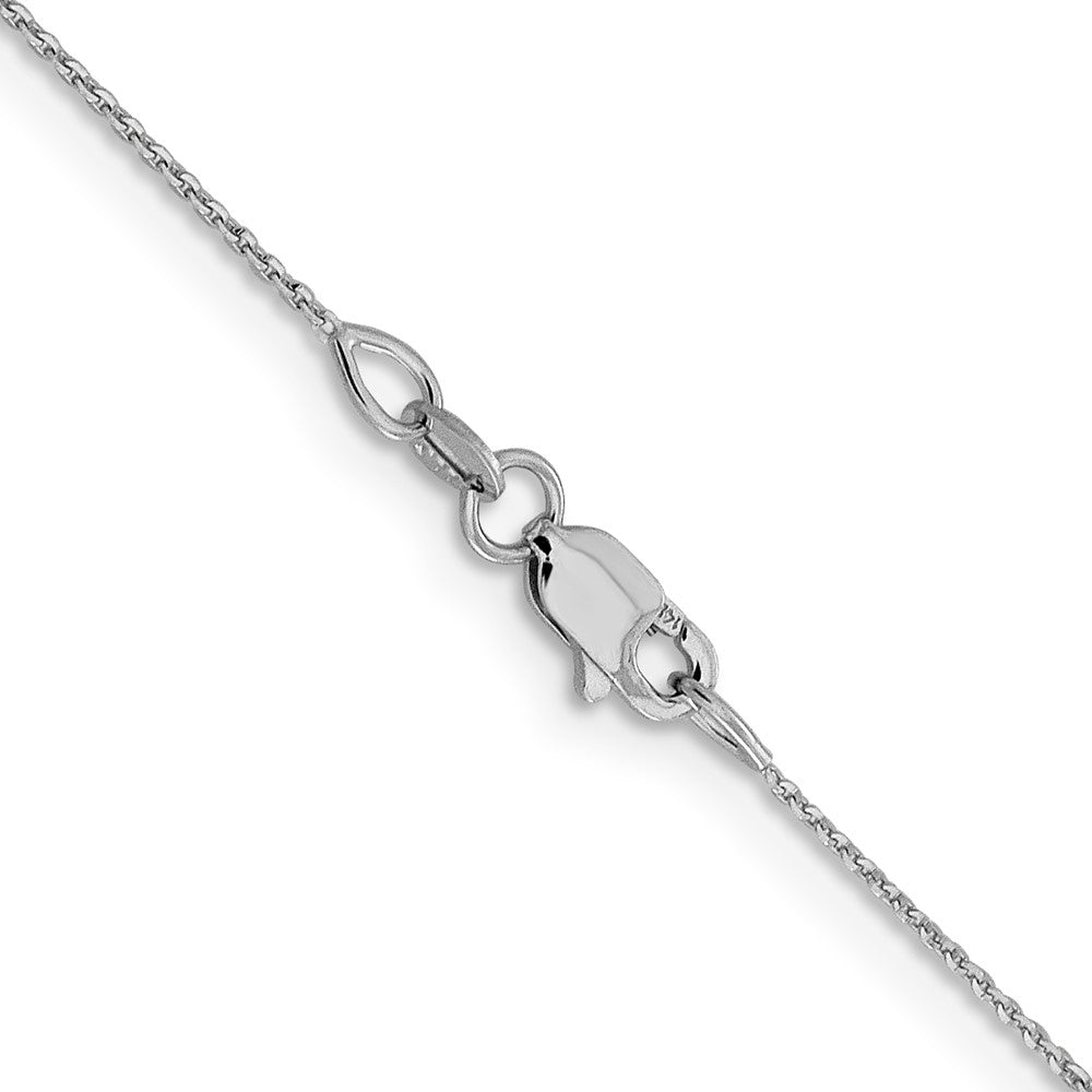 24 Inch 14K White Gold .85 mm D/C Cable Chain Necklace