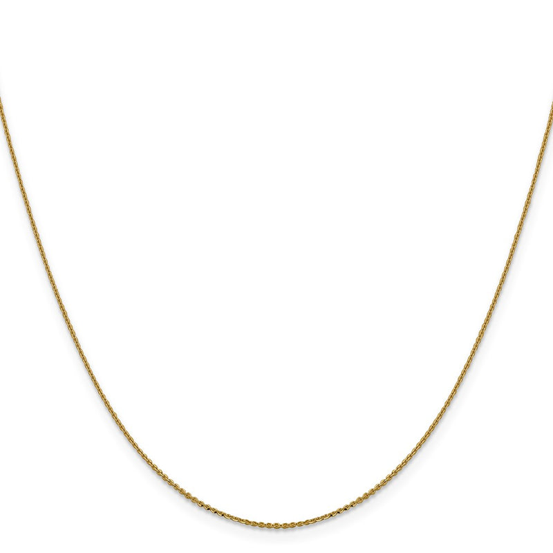 18 Inch 14K 1.0 mm D/C Cable Chain Necklace