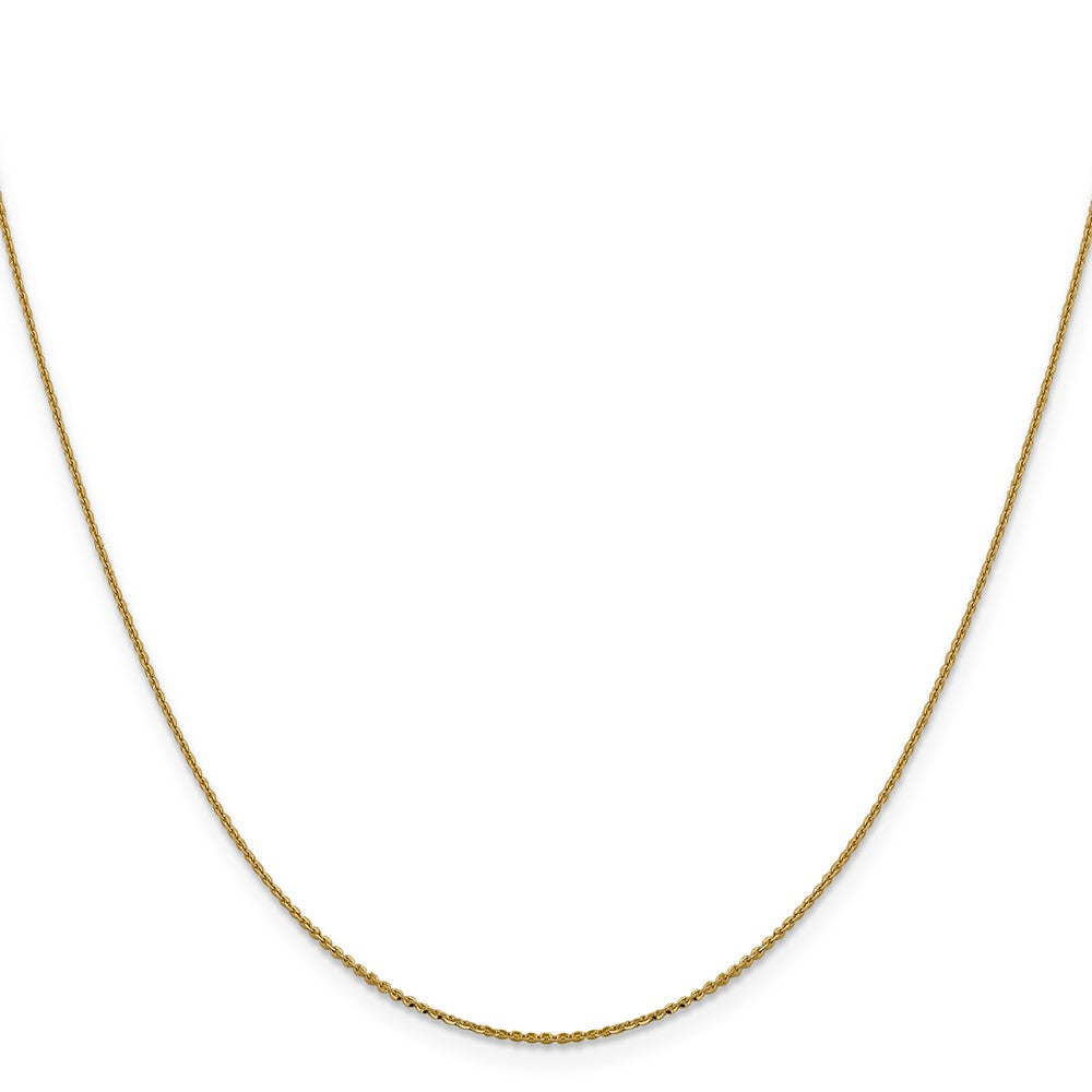 22 Inch 14K Yellow Gold 1.0 mm D/C Cable Chain Necklace