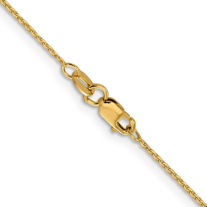 20 Inch 14K 1.0 mm D/C Cable Chain Necklace