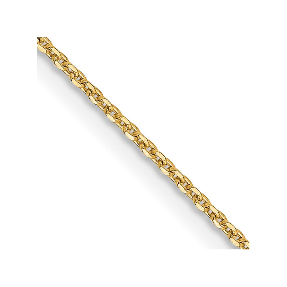 24 Inch 14K Yellow Gold 1.0 mm D/C Cable Chain Necklace