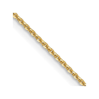 24 Inch 14K Yellow Gold 1.0 mm D/C Cable Chain Necklace