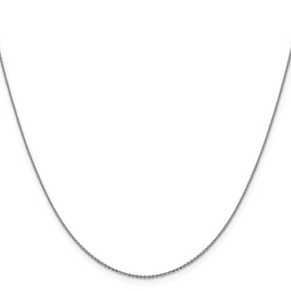 20 Inch 14K White Gold 1.0 mm D/C Cable Chain Necklace