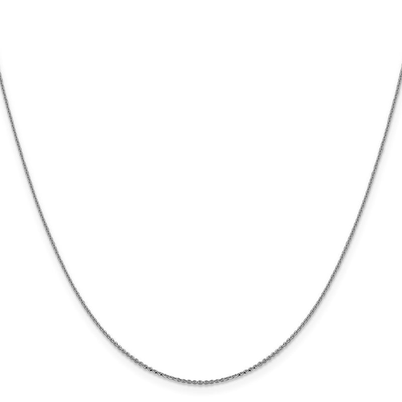 20 Inch 14K White Gold 1.0 mm D/C Cable Chain Necklace