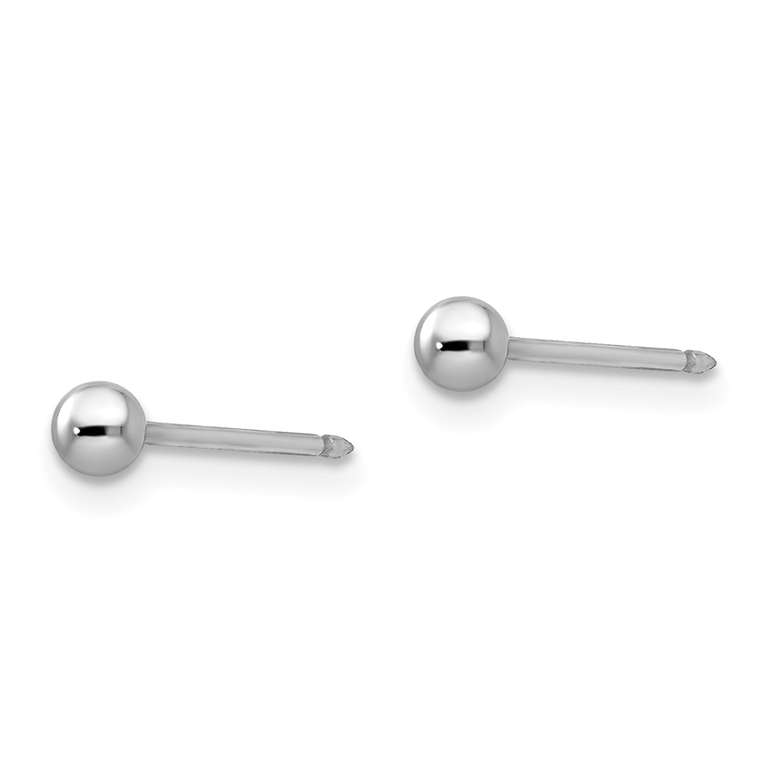 14K White Gold Inverness 3mm Ball Post Earrings