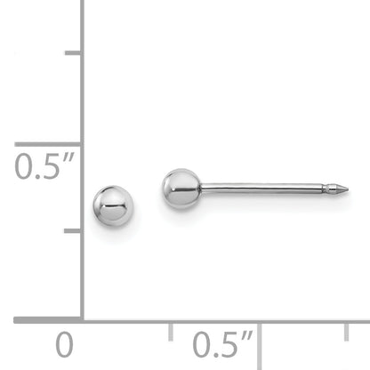 14K White Gold Inverness 3mm Ball Post Earrings