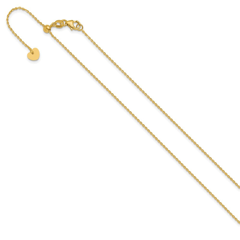 30 Inch 14K Adjustable 1.15mm D/C Oval Link Chain Necklace