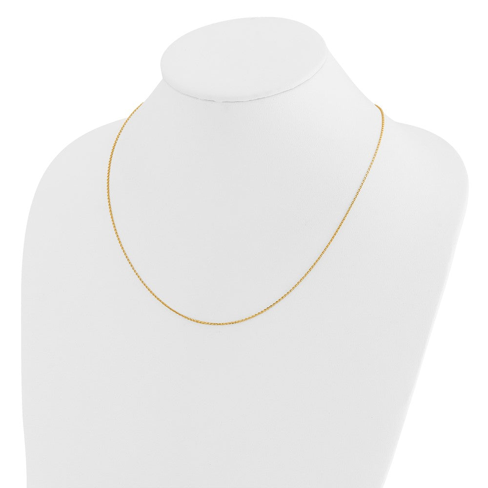 22 Inch 14K Adjustable 1.15mm D/C Oval Link Chain Necklace