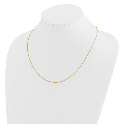 22 Inch 14K Adjustable 1.15mm D/C Oval Link Chain Necklace