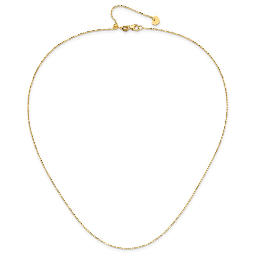 22 Inch 14K Adjustable 1.15mm D/C Oval Link Chain Necklace