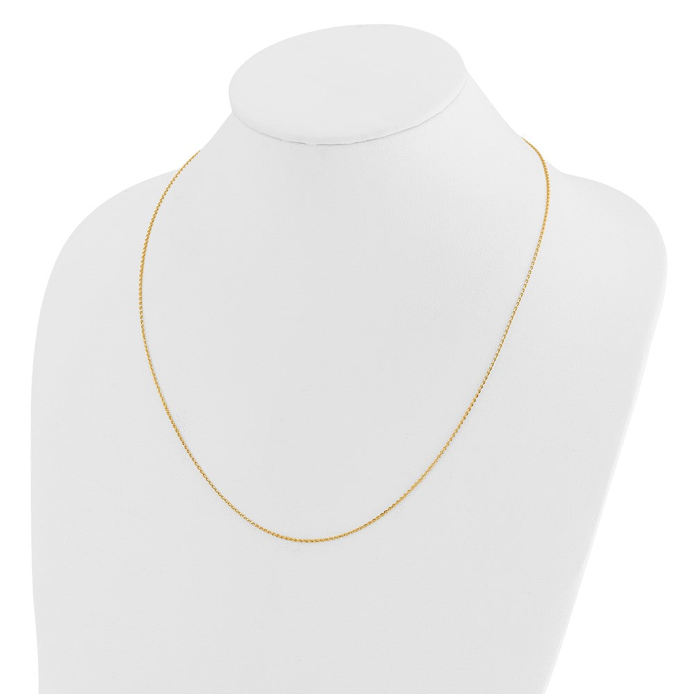 22 Inch 14K Adjustable 1.15mm D/C Oval Link Chain Necklace