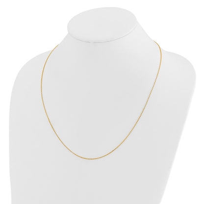 22 Inch 14K Adjustable 1.15mm D/C Oval Link Chain Necklace